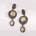 Vintage-Inspired Dangle Earrings with Gold Accents
