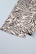 Multicolour Western Print Zebra Pattern Elastic Waist Pocket Pants