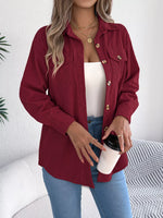 Casual Corduroy Button-Up Shacket