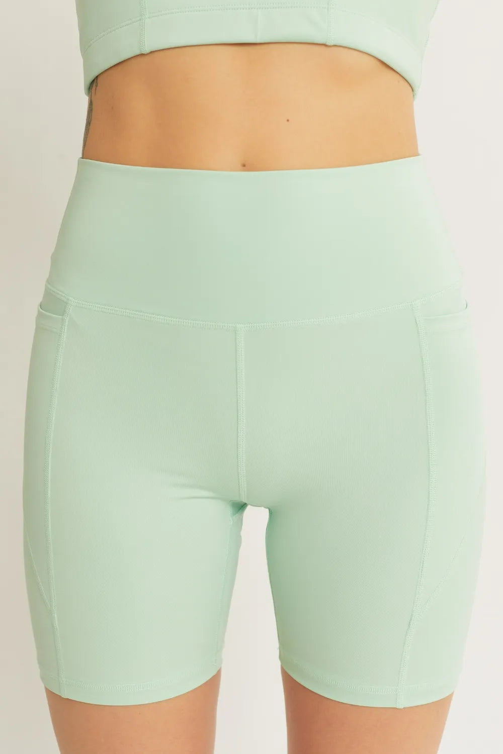 Love Tree High Waist Seam Detail Active Shorts - Ladyez