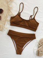 Scoop Neck Spaghetti Strap Two-Piece Swim Set - Ladyez