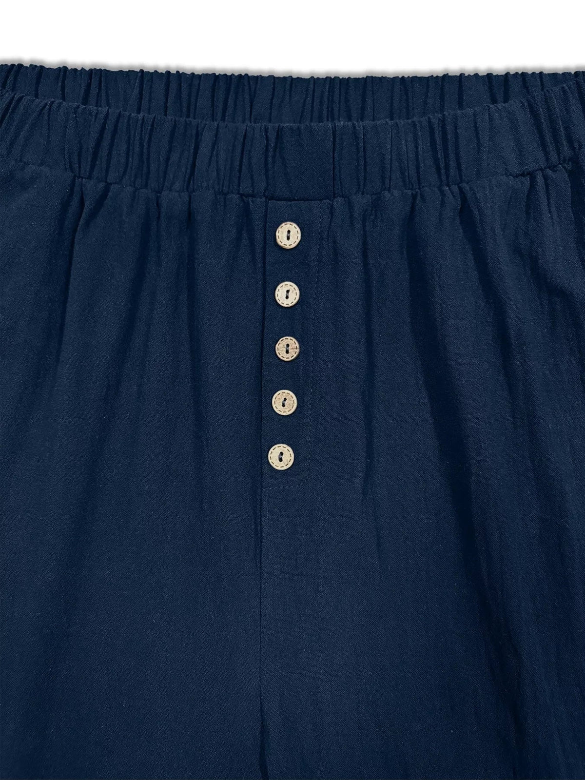 Plus Size Elastic Waist Casual Shorts