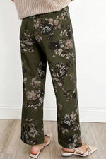 Vintage Style Floral Print High Waist Wide Leg Jeans