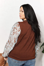 And The WhyFull Size Foil Printed Sleeve Top