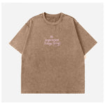 Letter Round Neck Short Sleeve T-Shirt