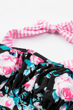 Mixed Print Tie-Back Two-Piece Swimsuit - Ladyez