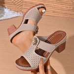 Open Toe Block Heels Sandals