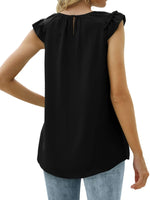 Ruffle Trim Round Neck Blouse