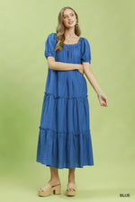 Umgee Textured Tiered Midi Dress
