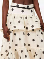 Polka Dot Tiered Ruffle Skirt