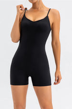 Spaghetti Strap Round Neck Romper - Ladyez