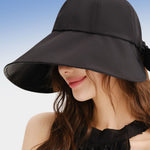 Wide Brim Sun Hat with Bowknot