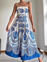 Printed Spaghetti Strap Maxi Dress - Ladyez