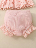 Children's Eyelet Smocked Tank Top and Ruffled Bloomers Set