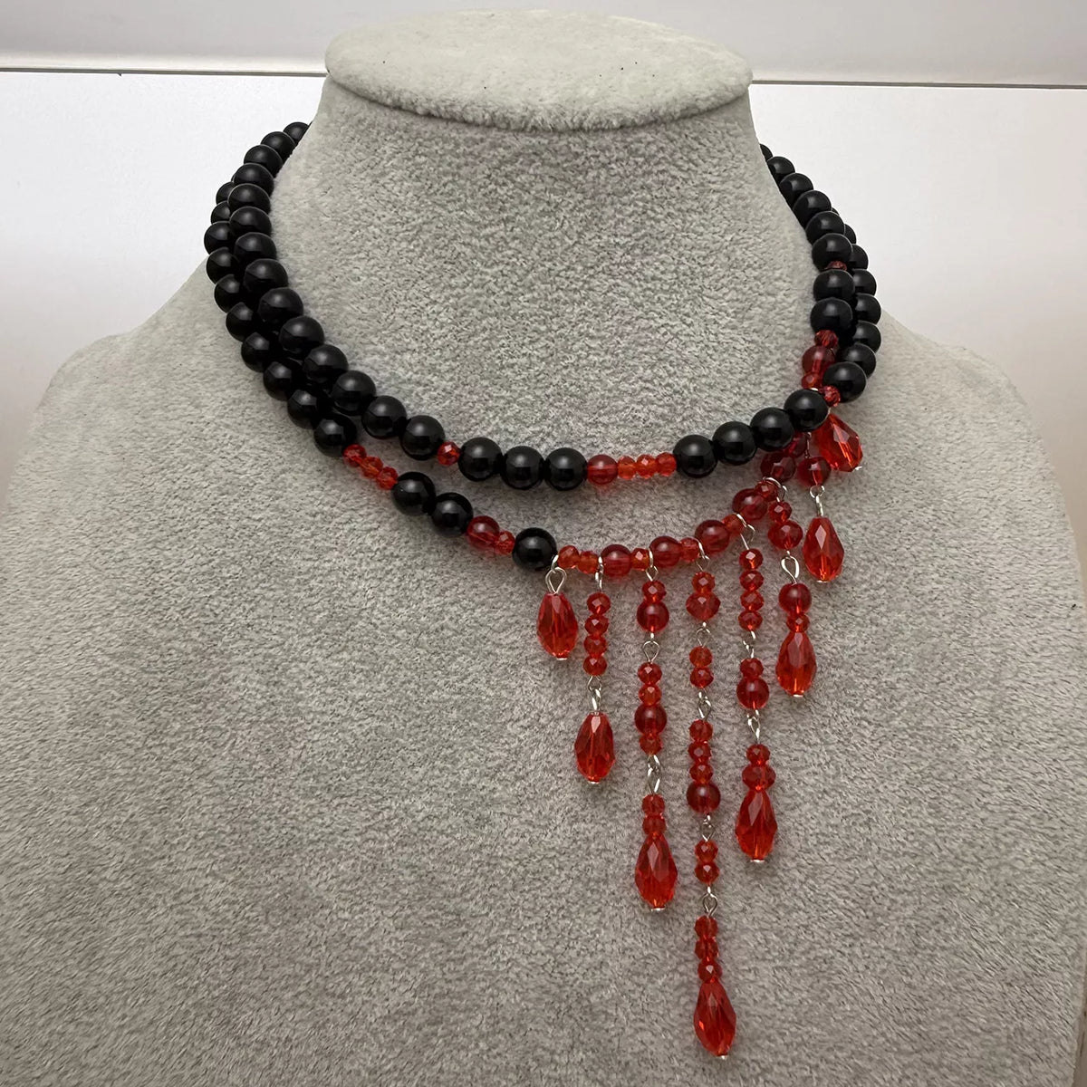 Halloween Teardrop Beaded Double Layered Necklace