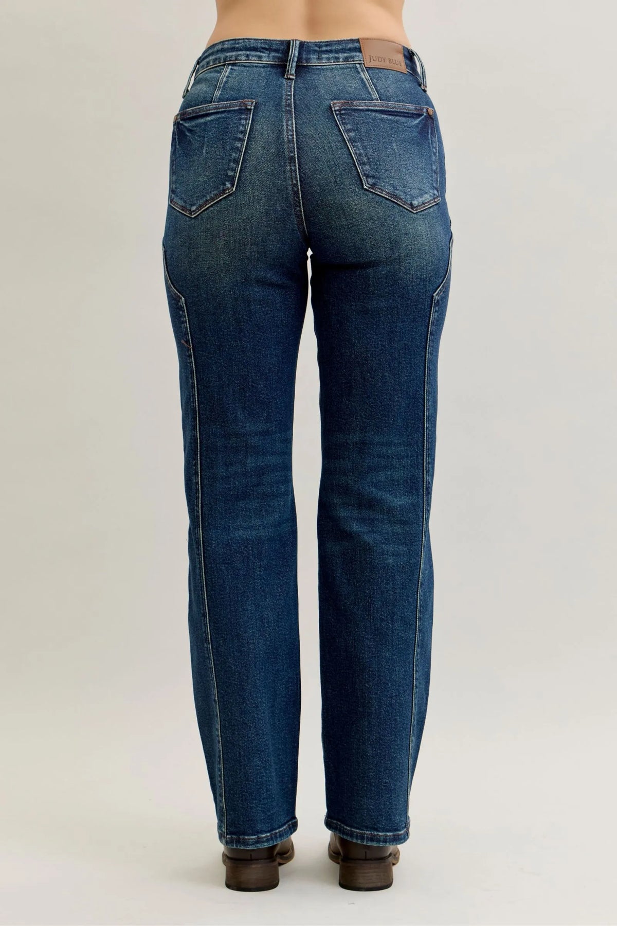 Judy Blue Full Size Seam Detail Straight Leg Jeans Plus Size - Ladyez