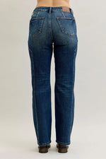 Judy Blue Full Size Seam Detail Straight Leg Jeans Plus Size - Ladyez