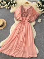 Tie Neck Short Sleeve Dress