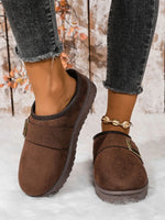Cozy Buckle Suede Winter Slippers - Ladyez