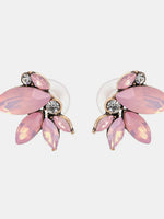 Alloy Rhinestone Flower Stud Earrings