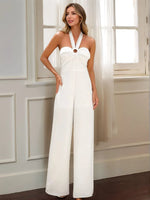 Halter Neck Wide Leg Jumpsuit