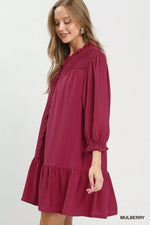 Umgee Smocked Ruffle Detail Tiered Mini Dress