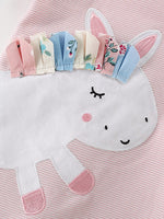 Children's Striped Unicorn Top and Shorts Set
