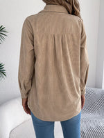 Casual Corduroy Button-Up Shacket