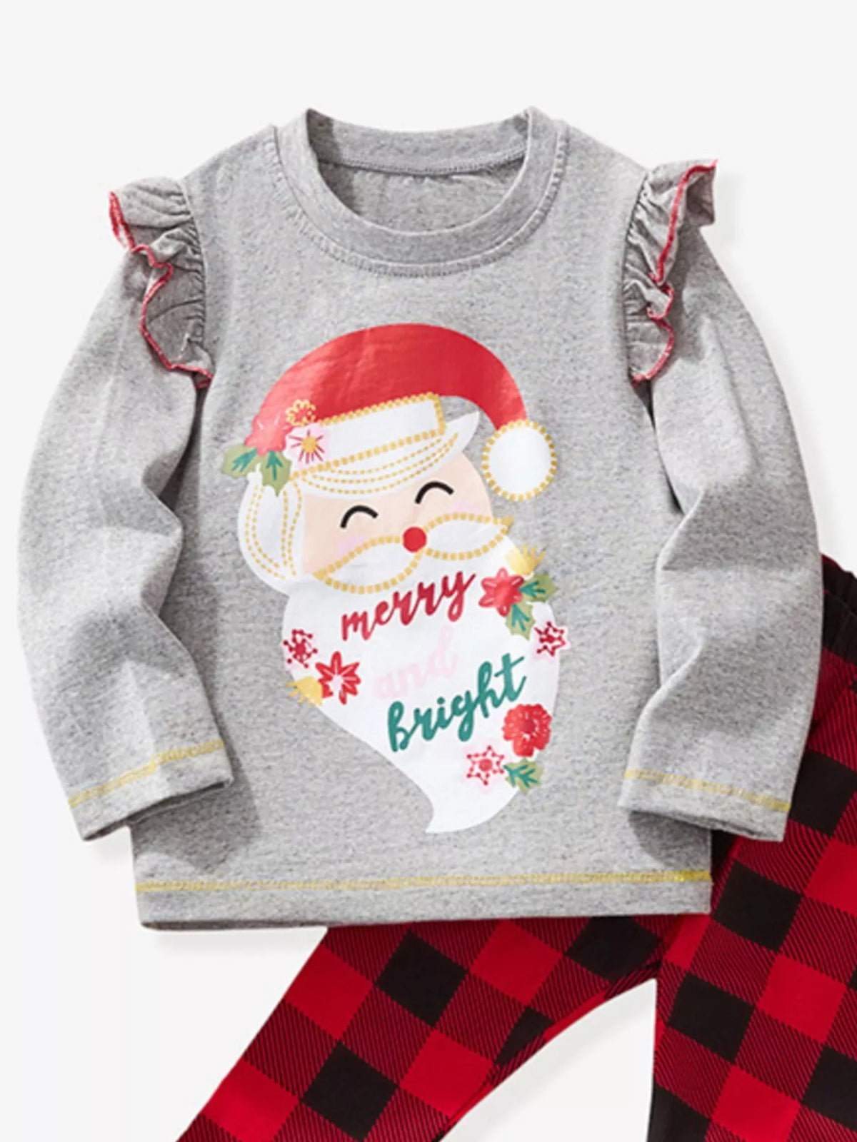 Children's Santa Graphic Long Sleeve Pajama Set