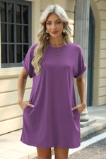 Florira Short Sleeve Mini Dress with Pockets