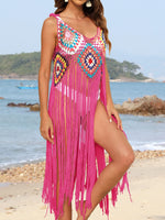 Fringe Spaghetti Strap Cover-Up - Ladyez