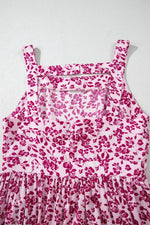 Floral Cutout Back Square Neck Maxi Dress