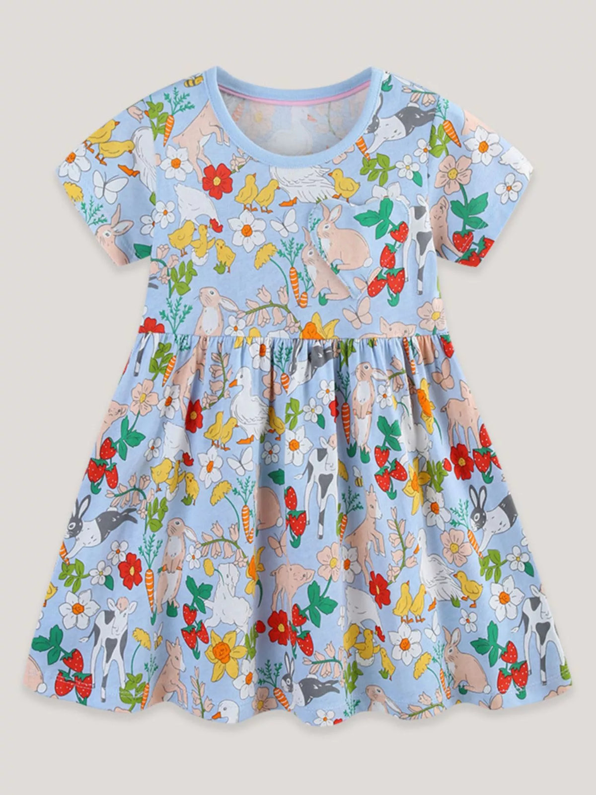 Children's Cartoon Animal Print Casual Dress