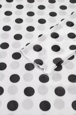Polka Dot Mesh Long Sleeve Stand Neck Sheath Top