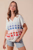 SO ME Fourth Of July Stars Loose Fit Knit Top