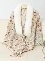 Fringe Fuzzy Open Front Poncho