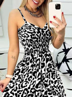 Full Size Leopard Print Spaghetti Strap Maxi Dress Plus Size