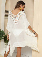 Cutout Ruffled Half Sleeve Cover-Up - Ladyez