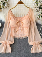 Frill Flounce Sleeve Blouse