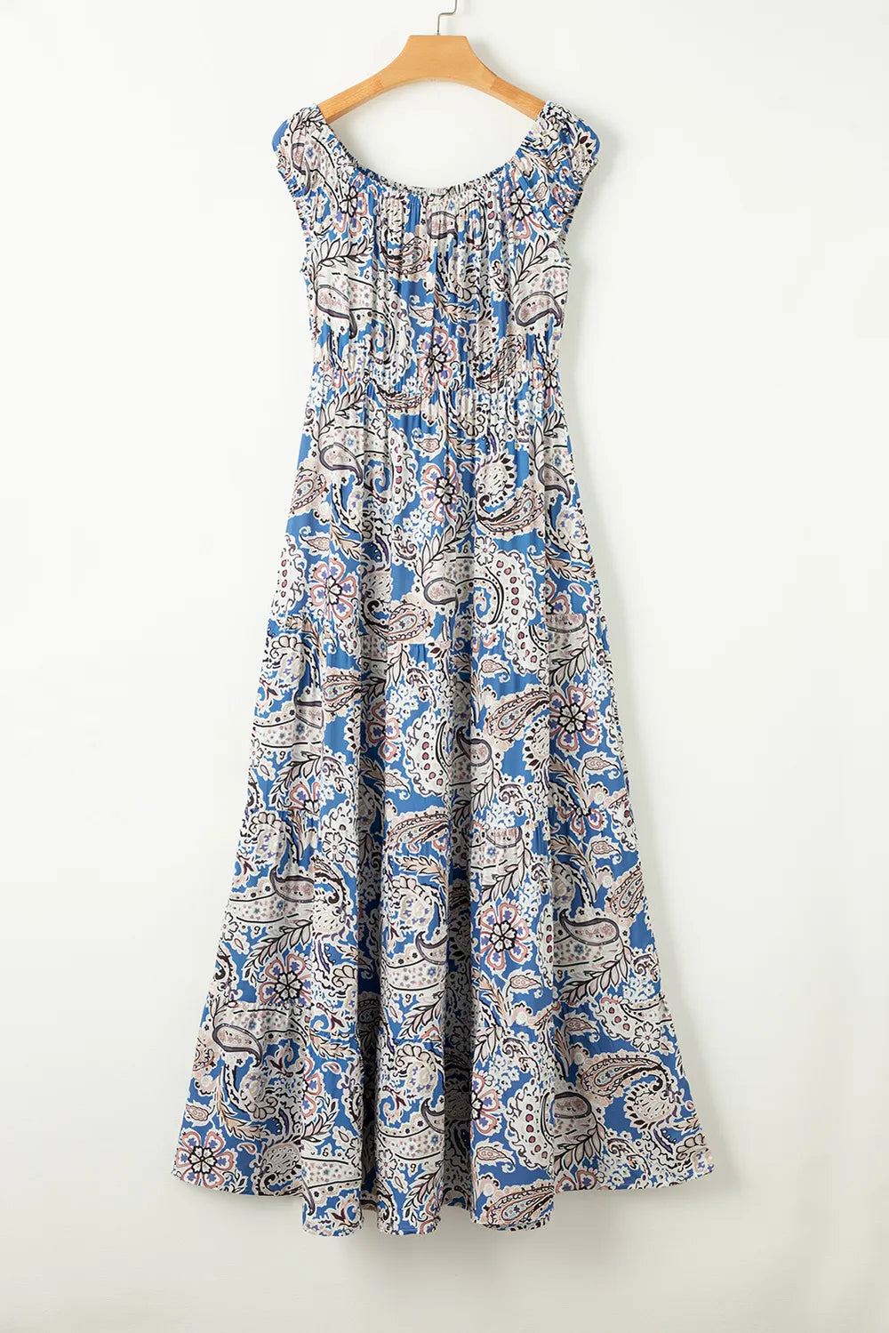 Printed Off-Shouder Short Sleeve Dress - Ladyez