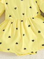 Children's Heart Print Dress & Headband Set