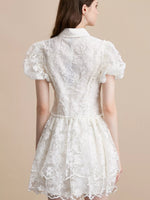 Lace Puff Sleeve Mini Dress