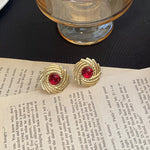 18K Gold-Plated Spiral Statement Earrings