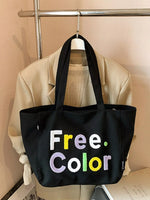 Letter Canvas Shoulder Bag