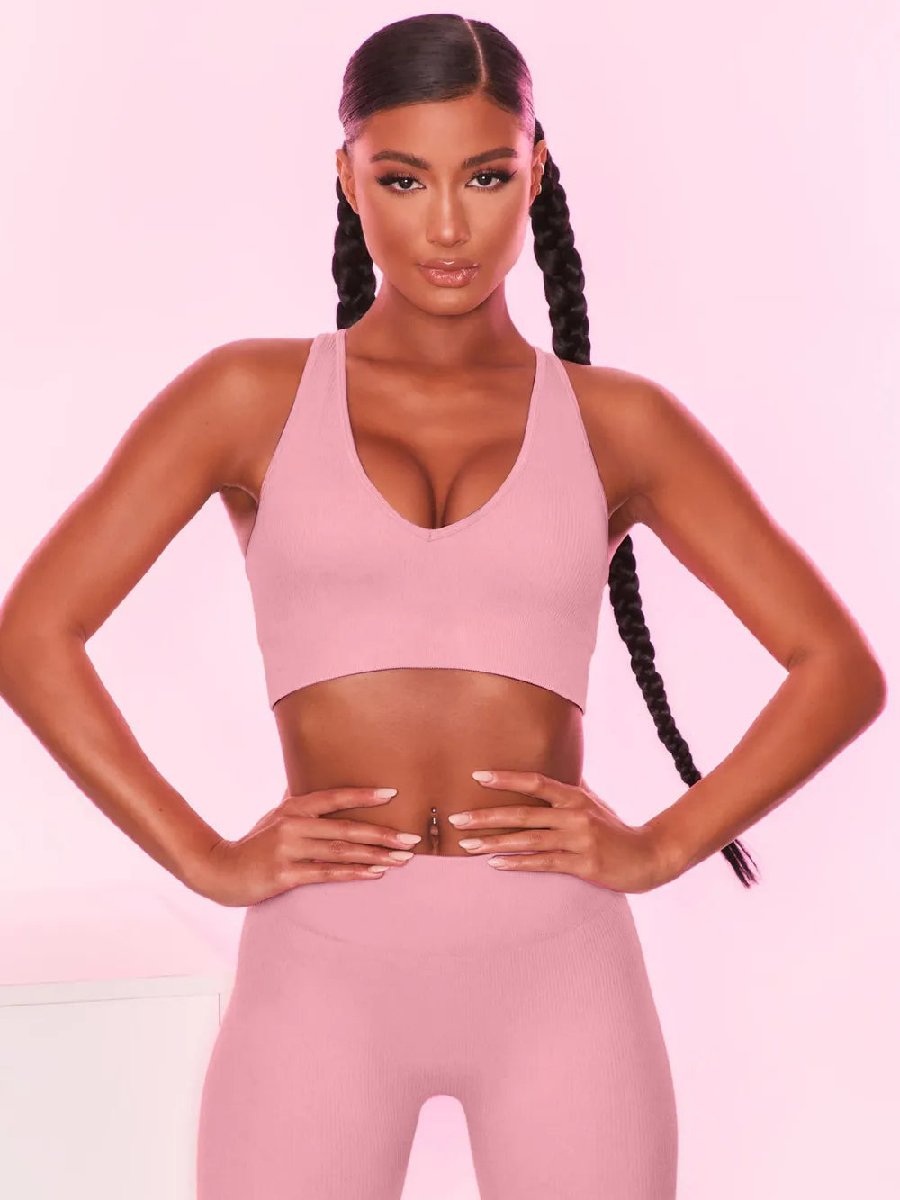 Scoop Neck Wide Strap Active Bra - Ladyez