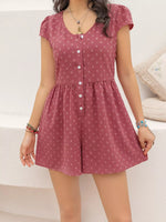 Swiss Dot Cap Sleeve Romper