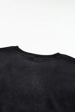 Plus Size Heart Ribbed Round Neck Sweatshirt
