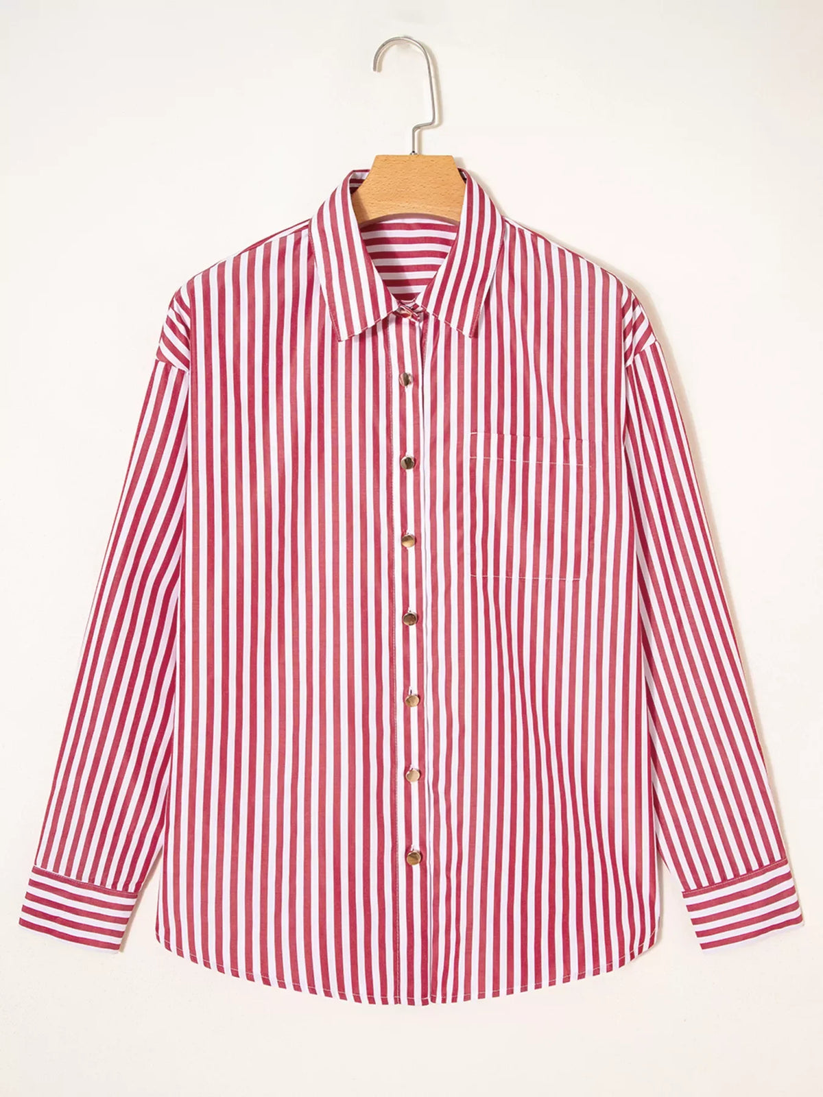 Striped Button-Up Long Sleeve Shirt