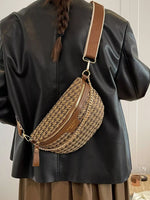 Adjustable Strap Chain Accent Crossbody Bag