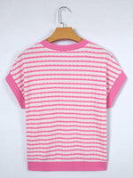 Striped V-Neck Casual T-Shirt